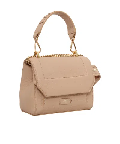 Lancel Small Ninon De  Leather Flap Bag In Neutral