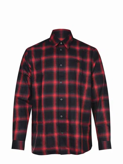 Diesel Button-up Shirt With Bold Checkered Pattern In Multi