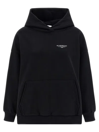 Givenchy Oversized Hooded Sweatshirt Kangaroo Pocket In Black