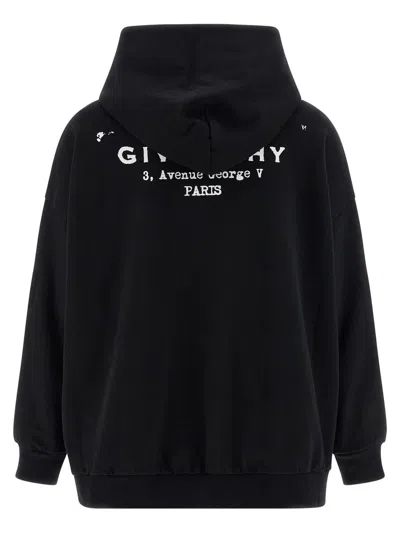Givenchy Oversized Hooded Sweatshirt Kangaroo Pocket In Black