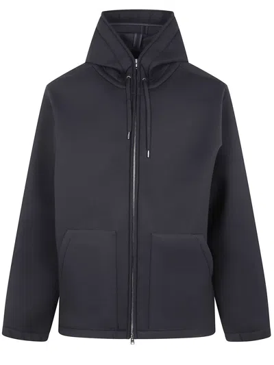 Herno Short Jacket With Drawstring And Pockets In Blue