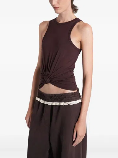Magda Butrym Tank Top With Knot In Brown