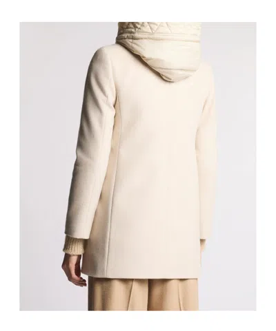 Fay Ivory Short Coat With Tailored Silhouette And Minimalist Design In Neutral
