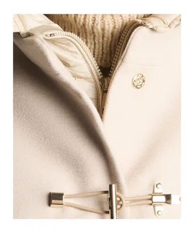 Fay Ivory Short Coat With Tailored Silhouette And Minimalist Design In Neutral