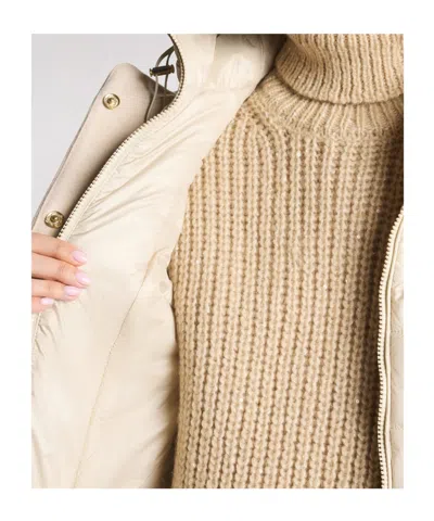 Fay Ivory Short Coat With Tailored Silhouette And Minimalist Design In Neutral