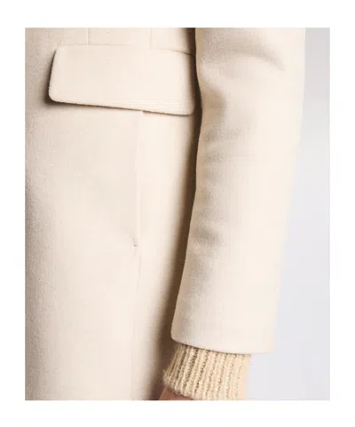 Fay Ivory Short Coat With Tailored Silhouette And Minimalist Design In Neutral