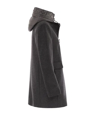 Fay Toggle Wool-blend Coat In Black