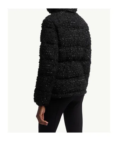 Moncler Textured Urbel Down Jacket With High Collar In Black