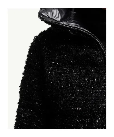 Moncler Textured Urbel Down Jacket With High Collar In Black