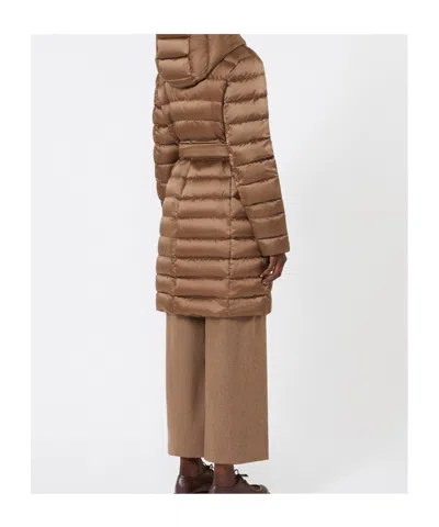 Max Mara Reversible Down Jacket In Water-repellent Satin In Brown