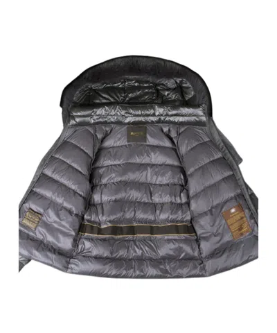 Moorer Short Cape In Dark Gray Cashmere Wool With Detachable Goose Down Jacket In Gray