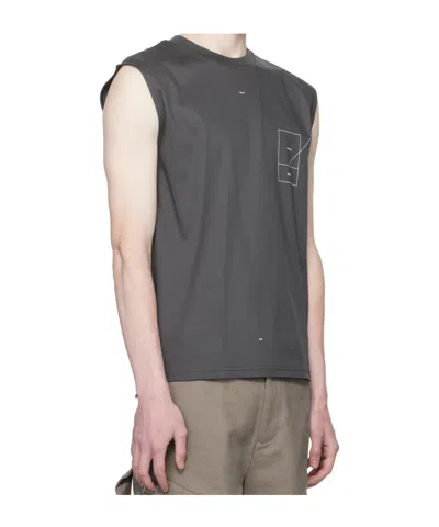 Heliot Emil Graphic-print Cotton Top In Gray