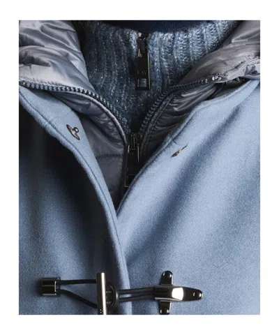 Fay Clear Blue Minimalistic Coat With Structured Collar In Blue