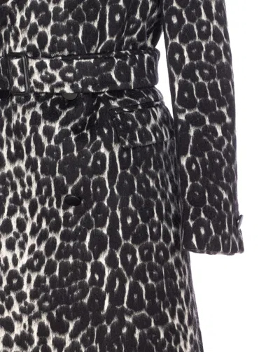 Tagliatore Long Leopard Print Coat With Belted Waist In Animal Print