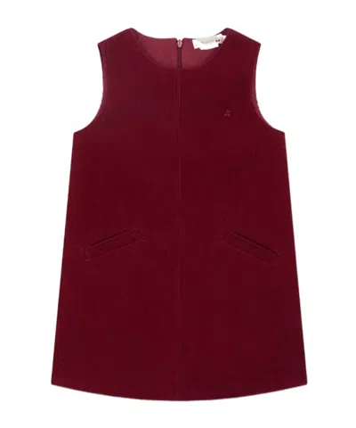 Bonpoint Sleeveless Zip-fastening Cotton Dress In Burgundy