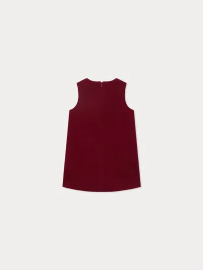 Bonpoint Sleeveless Zip-fastening Cotton Dress In Burgundy