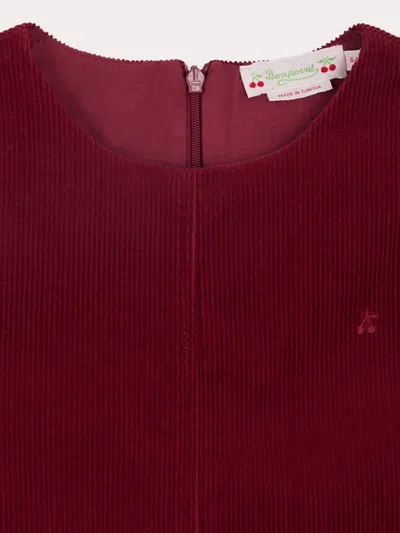 Bonpoint Sleeveless Zip-fastening Cotton Dress In Burgundy