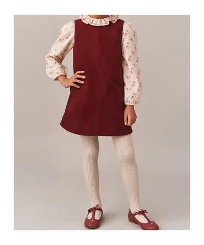 Bonpoint Sleeveless Zip-fastening Cotton Dress In Burgundy