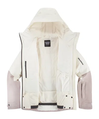 Salomon Hooded Colour-block Jacket In Neutral