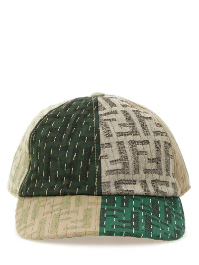 Fendi Men Baseball Hat With Logo In Brown