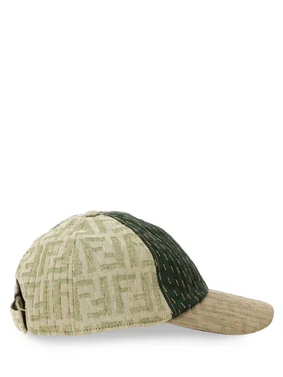 Fendi Men Baseball Hat With Logo In Brown