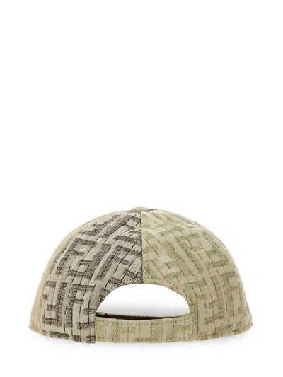 Fendi Men Baseball Hat With Logo In Brown