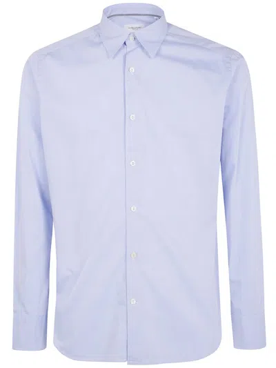 Tintoria Mattei Button-up Cotton Shirt In Blue
