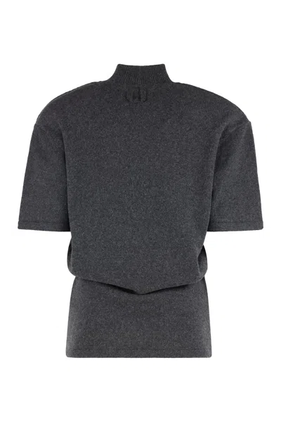 Jacquemus Grey Wool-cashmere Sweater In Gray