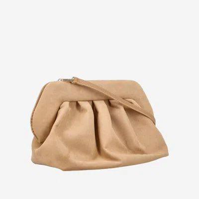 Themoirè Bios Pleated-frame Clutch Bag In Sand