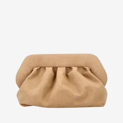 Themoirè Bios Pleated-frame Clutch Bag In Sand