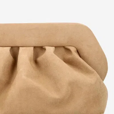Themoirè Bios Pleated-frame Clutch Bag In Sand