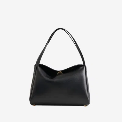 Themoirè Eudora Double-handle Top-handle Tote Bag In Black