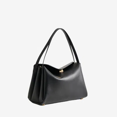 Themoirè Eudora Double-handle Top-handle Tote Bag In Black