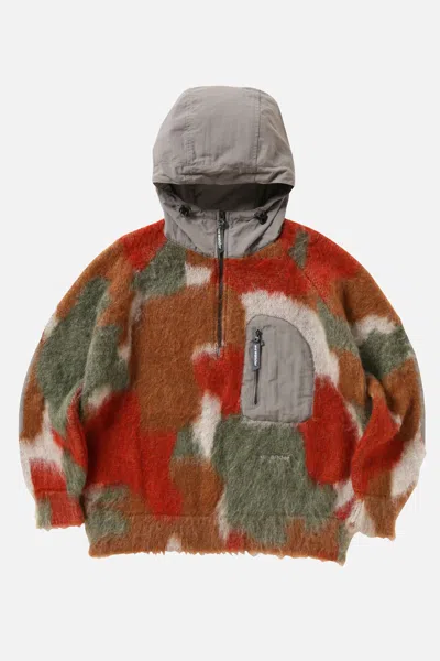 And Wander 59 Mix Color Shaggy Knit Hoodie In Multi