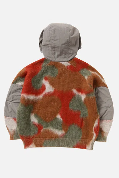 And Wander 59 Mix Color Shaggy Knit Hoodie In Multi