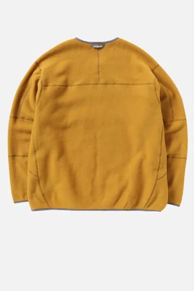 And Wander Wool Fleece Cardigan In Yellow