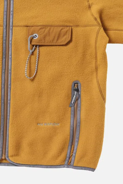 And Wander Wool Fleece Cardigan In Yellow