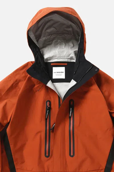 And Wander Reflective Stitching Hooded Jacket In Red