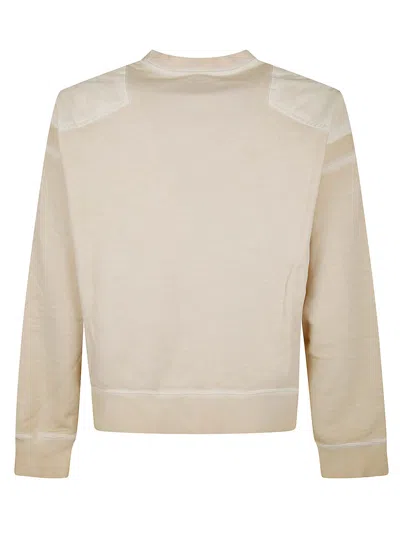 Dsquared2 Oversized Crewneck Sweatshirt With Unique Shoulder Patches In Neutral
