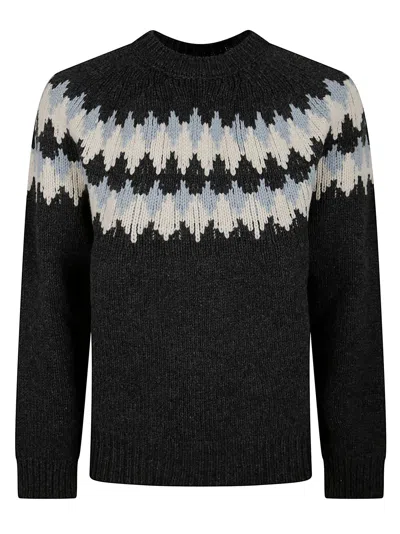 Alanui Regular Fit Multicolour Geometric Knit Sweater In Multi