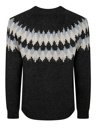 Alanui Regular Fit Multicolour Geometric Knit Sweater In Multi