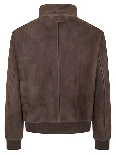 Salvatore Santoro Leather Bomber In Brown