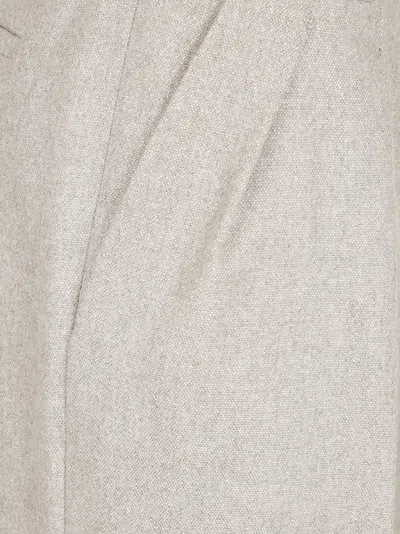 Antonelli Tailored High-waisted Trousers With Pleated Front And Textured Finish In Neutral