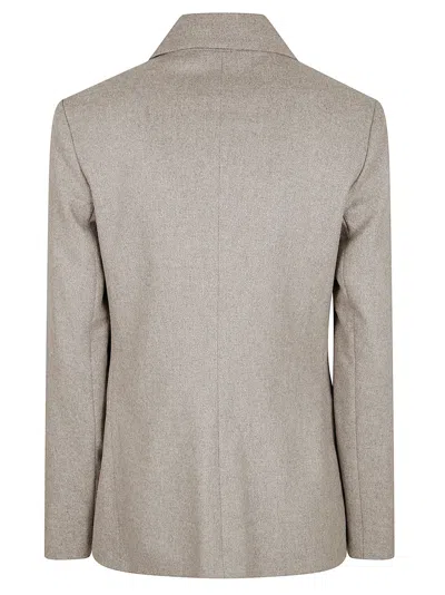 Antonelli Tailored Double-breasted Wool Blend Jacket With Notched Lapel In Neutral