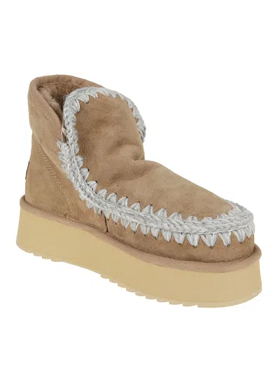 Mou Mini Eskimo Platform Ankle Boot In Gold
