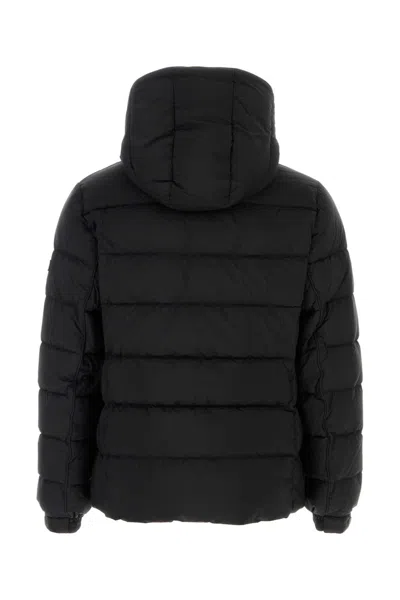 Tatras Domiziano Black Down Jacket With Fixed Hood And Logo Patch On The Sleeve In Tech Fabric Man In Black