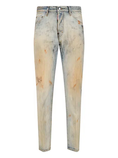 Dsquared2 Cool Guy Faded-effect Paint-splatter Jeans In Blue
