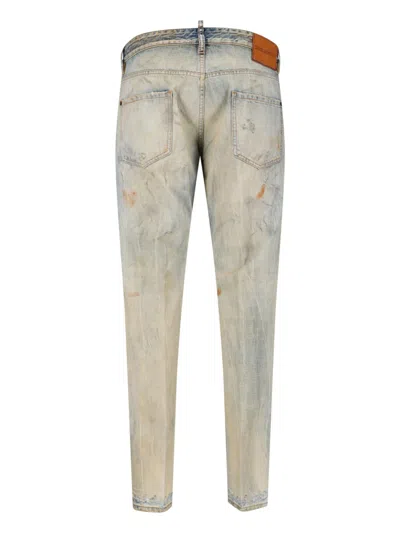 Dsquared2 Cool Guy Faded-effect Paint-splatter Jeans In Blue