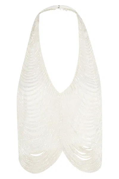Giuseppe Di Morabito Top Con Perline In White