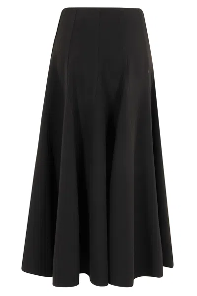 Alysi Midi Skirt With Swirl Design In Black